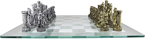 Miniatura 3 de Ebros Age Old Feud Animal Kingdom Cats Versus Dogs Royal Battleground - Juego de ajedrez de resina con tablero de vidrio esmerilado a cuadros