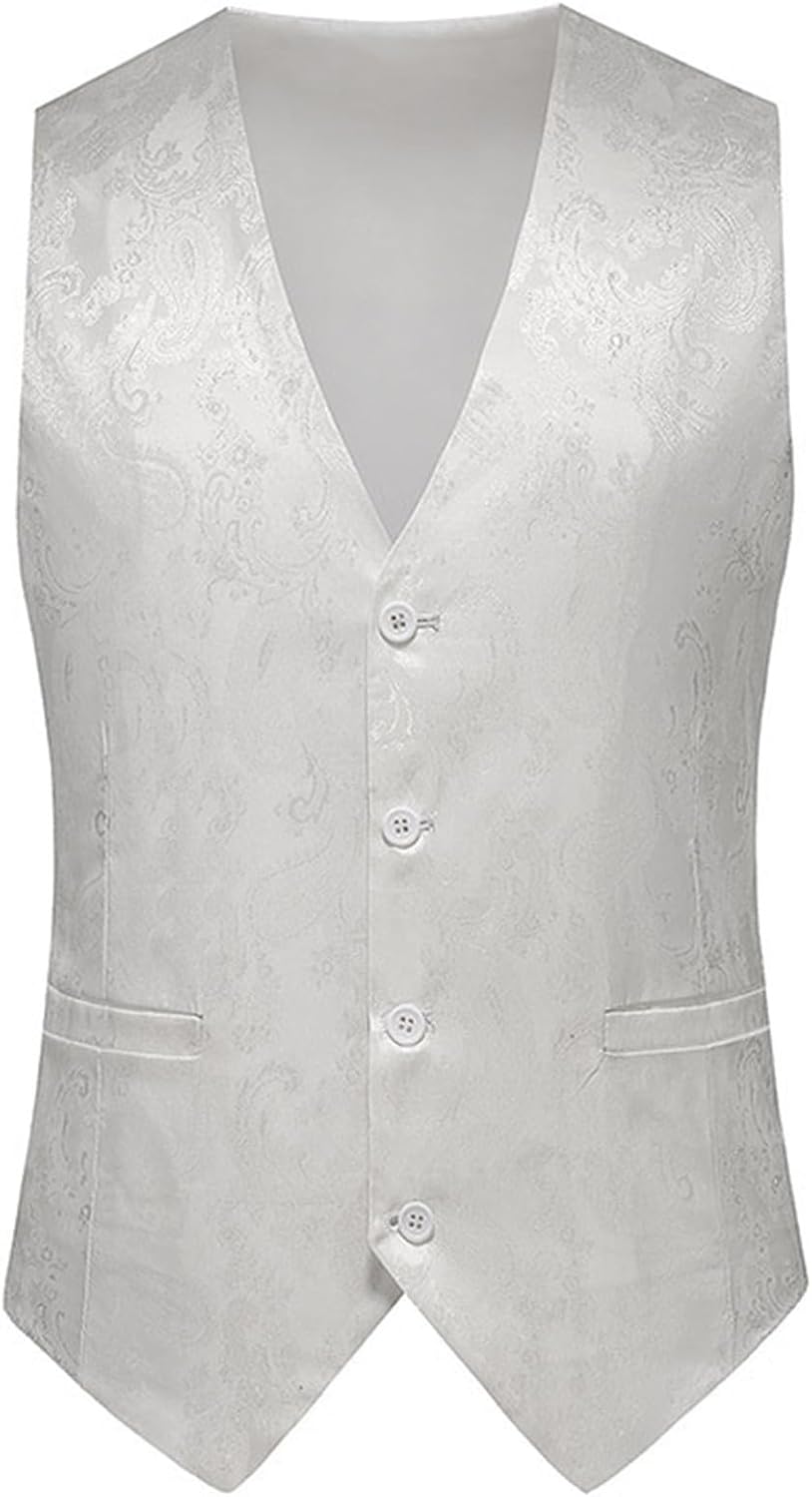 Gilet Cachemire Homme Renaissance Jacquard Doré - Gilet Costume Smoking Victorien Gothique Steampunk Mariage
