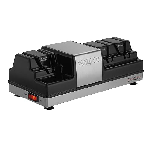 Waring WKS800 Afilador de cuchillos comercial de tres estaciones
