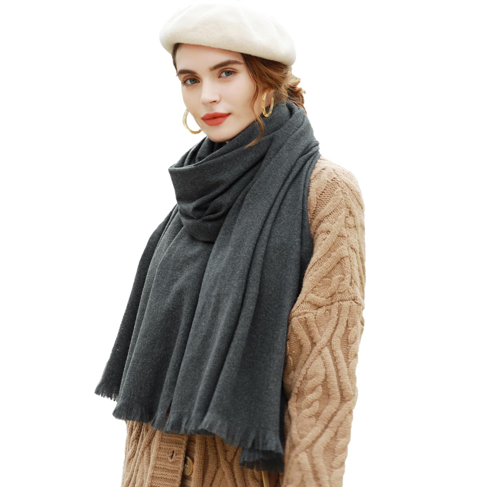 RIIQIICHY Sciarpa Donna Invernale Pashmina Scialle Stola Elegante Cerimonia Foulard Lungo Grande Spesse Calde