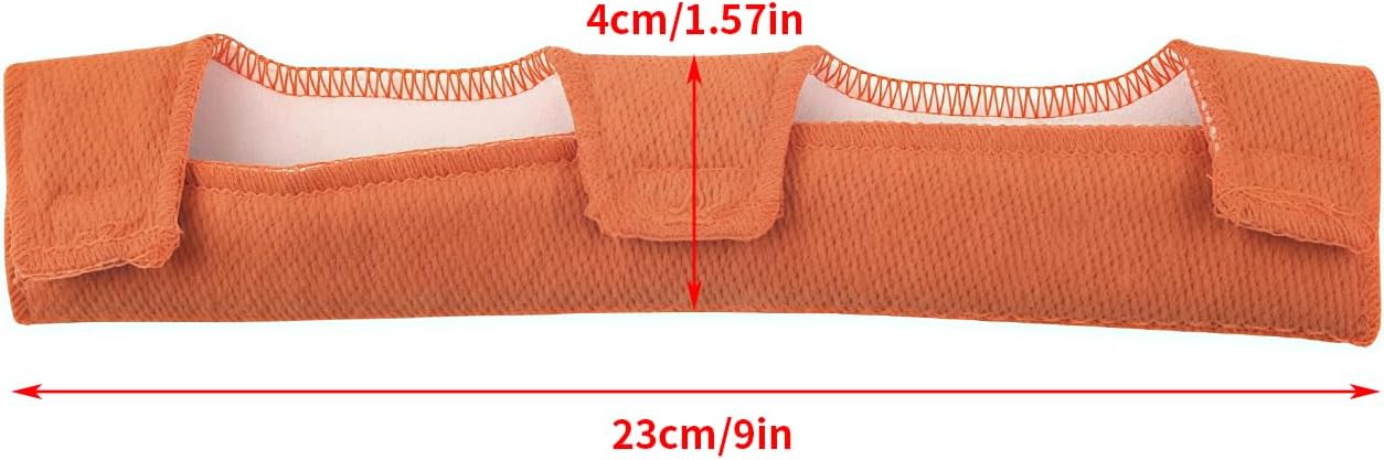 4PCS Construction Helmet Sweat Pads Orange Red 9.25x3.75 inches Breathable Flame Retardant Cotton Pads for Chainsaw Welding Construction Forestry Safety Helmets