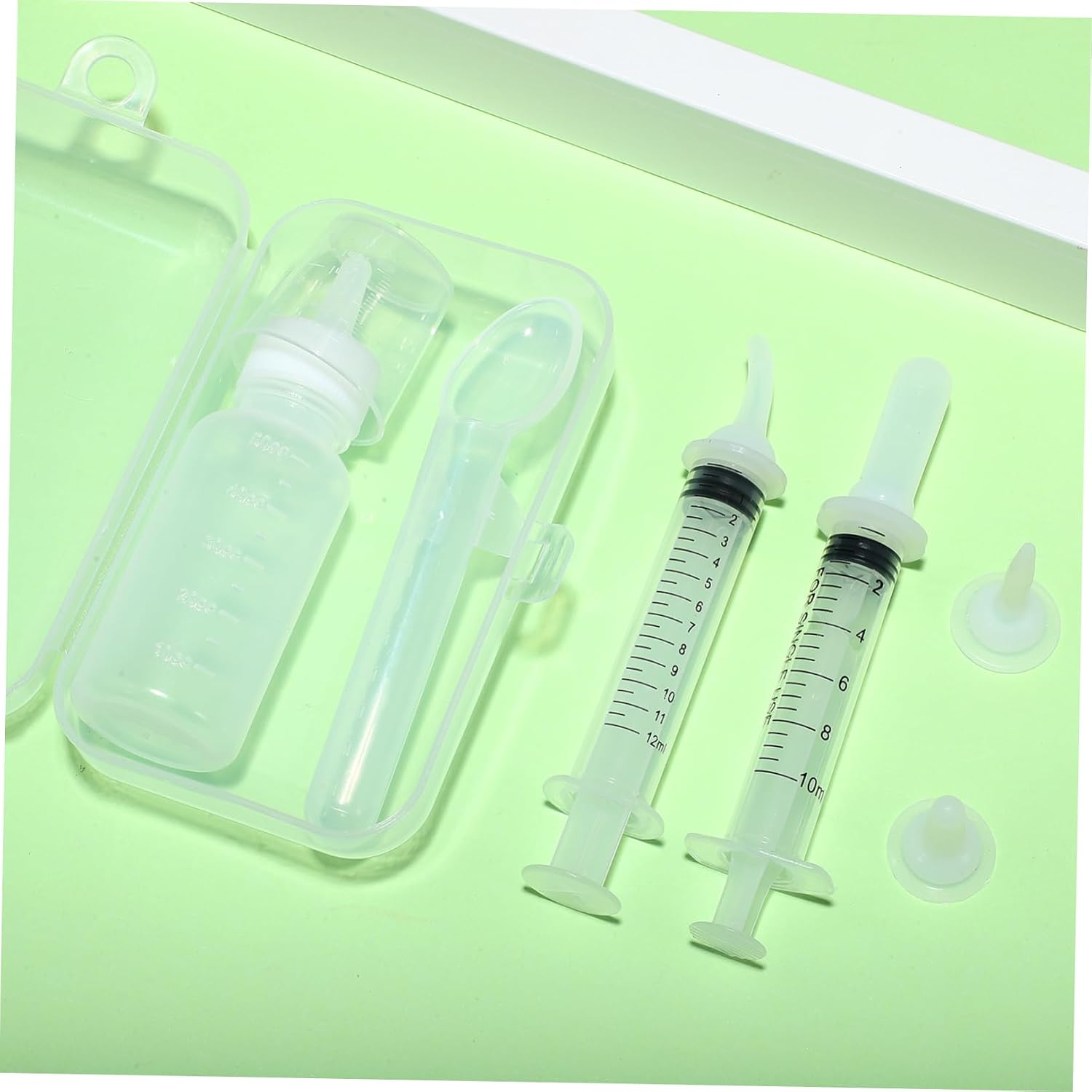 POPETPOP PET Nursing Set 2 Puppy Kitten Feeding Bottles Brushes Small Animal Milk Bottles for Newborn Animals Easy to PET Accessories