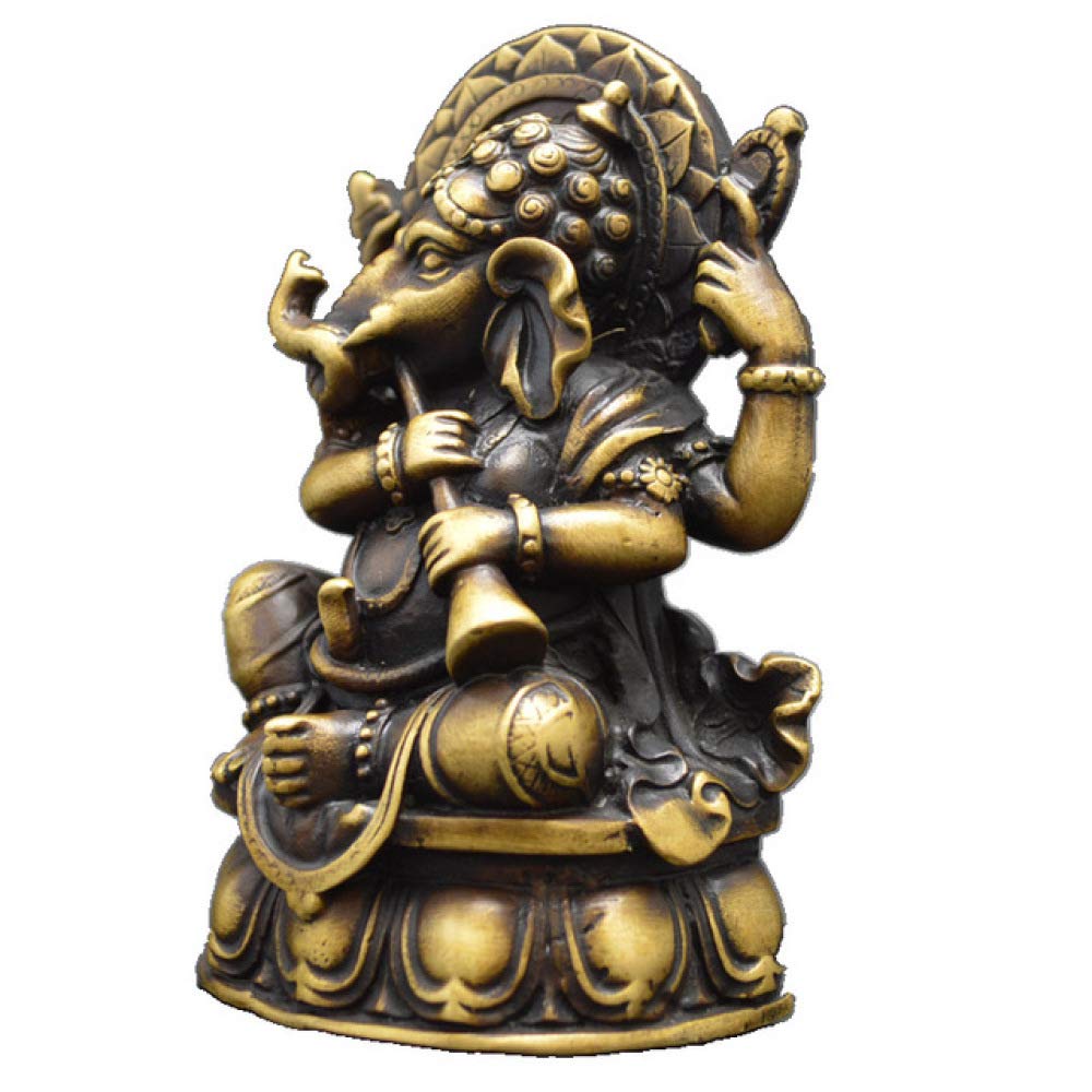 LILOVE Antique Copper Tantric Tibetan Buddha Elephant Head Fortune Elephant Nose Fortune Home Decoration Crafts Decoration