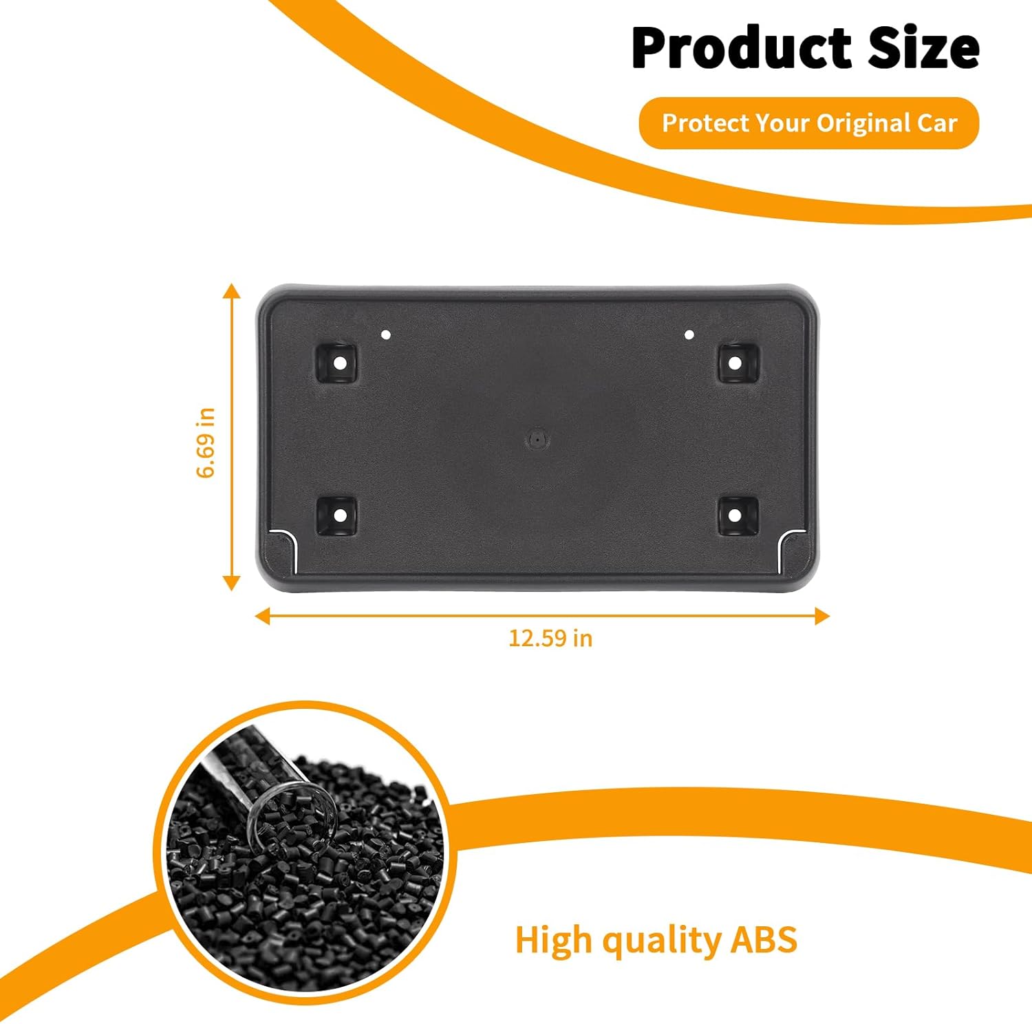 Hoolcar Front License Plate Frame Car License Plate Mounting Bracket Holder Fit for Jeep Grand Cherokee 2014-2016, Black