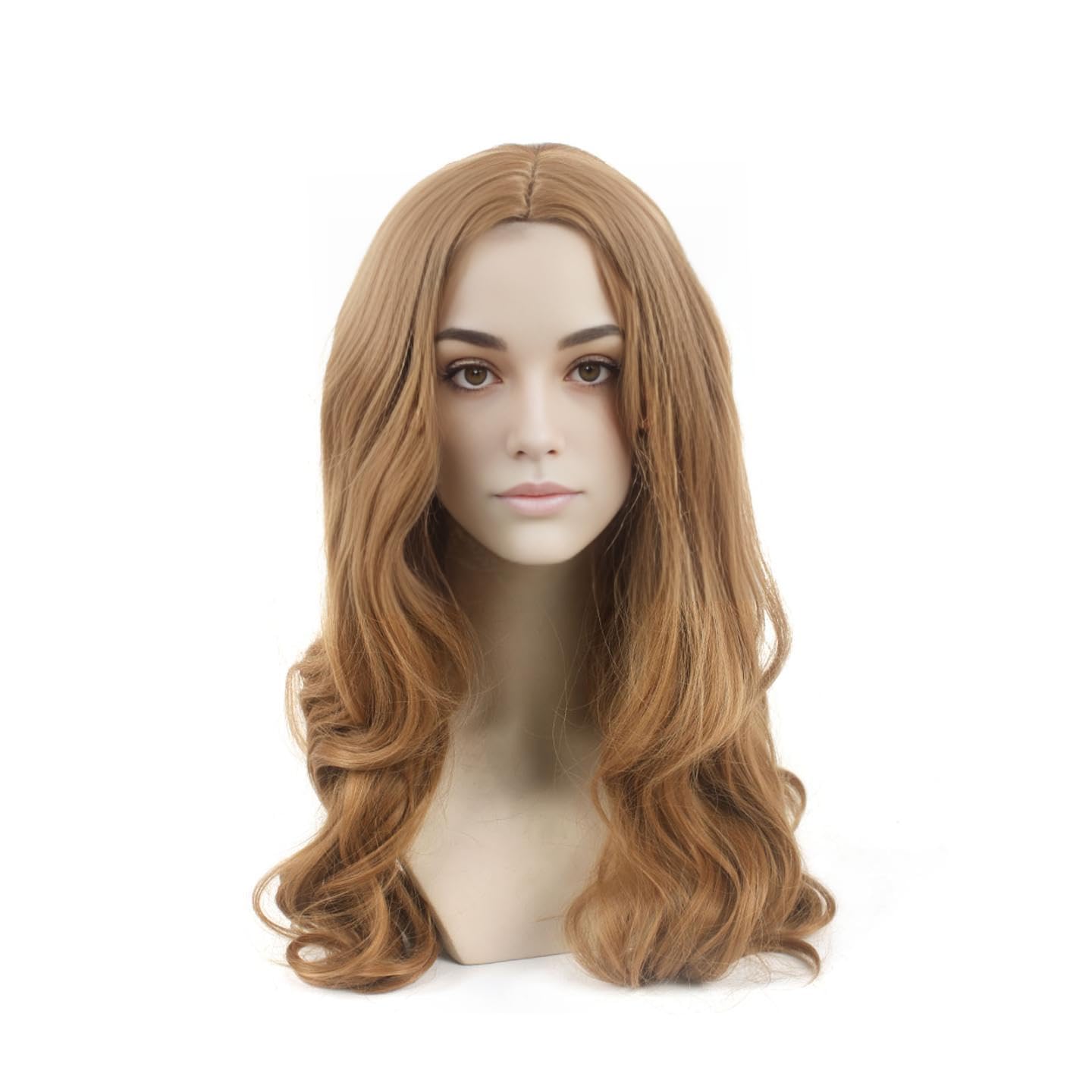 Light Brown Wig - Cosplay Curly Wigs for Women - M3gan Synthetic Long Hair Wig, 24 inches Halloween Wigs (Light Brown wig)