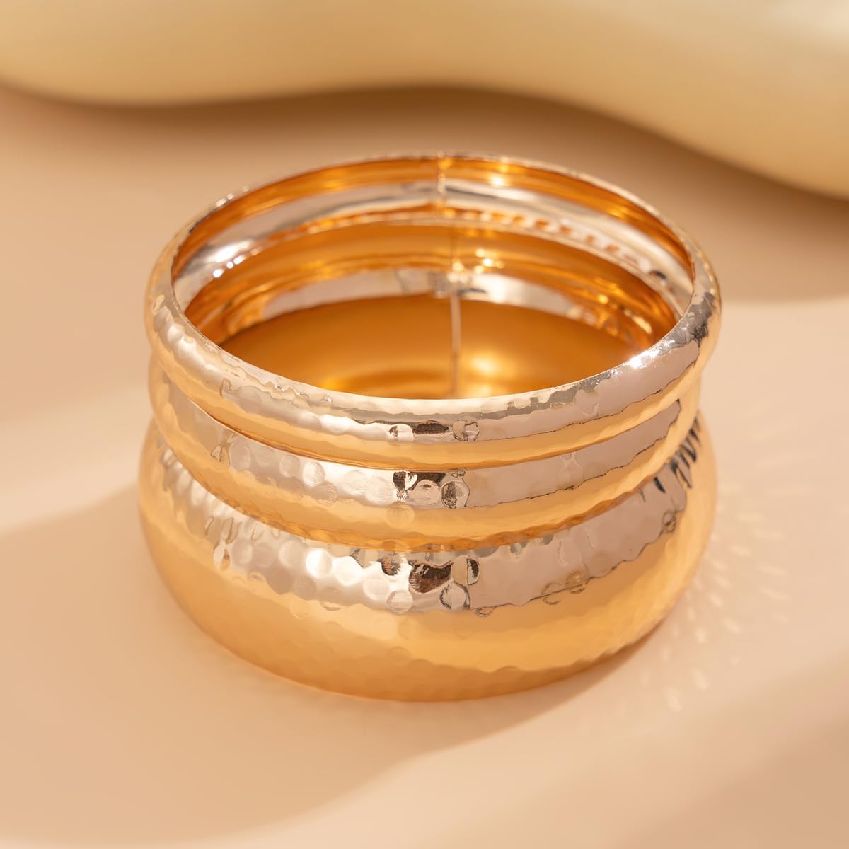 Chunky Gold Bangle Bracelets for Women Trendy Wide Wrist Cuff Bracelets Gold Stackable Bracelet Statement Bangle Fashion Jewelry for Women - Image 6