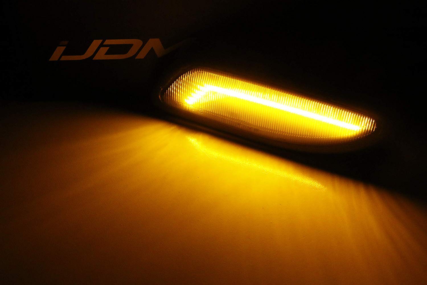 iJDMTOY Smoked Lens Amber Full LED Bumper Side Marker Light Kit Compatible With 2001-2007 Mercedes W203 C-Class Sedan, Powered by 30-SMD LED, Replace OEM Front Sidemarker Lamps