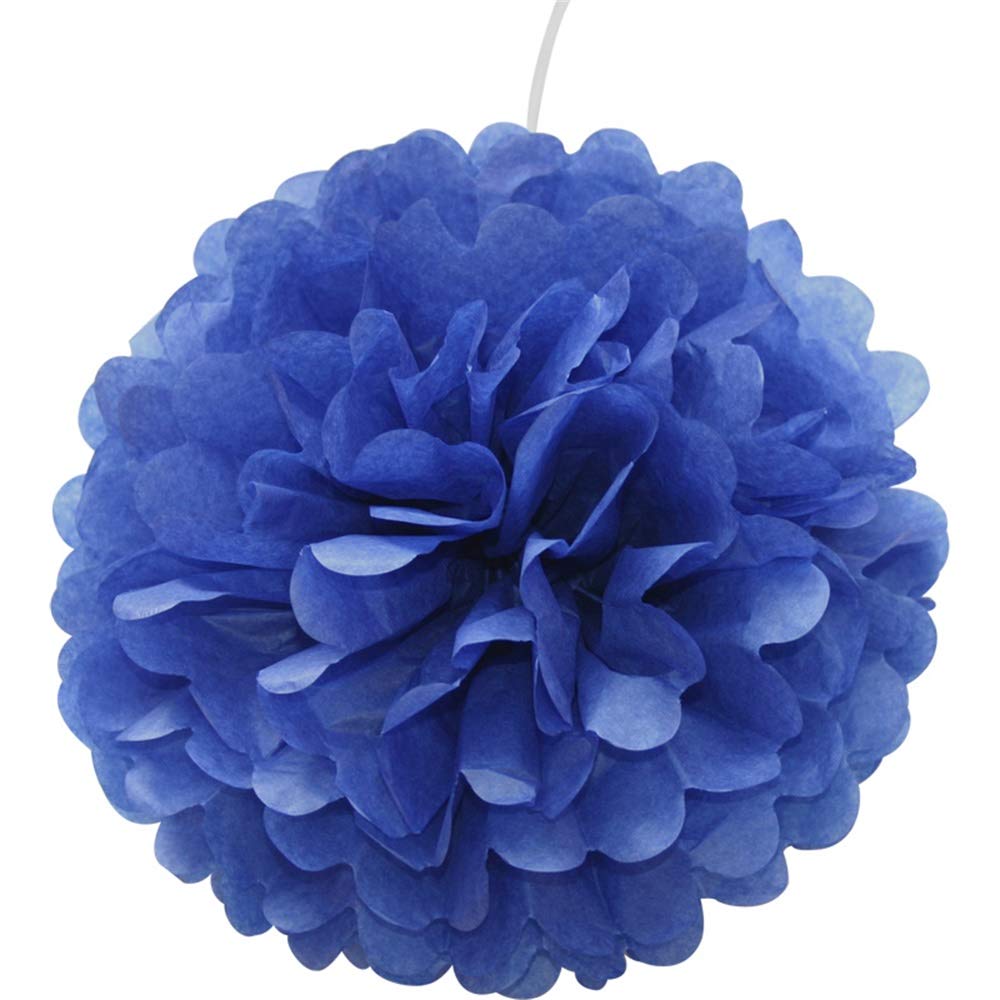 1PCS Tissue Paper Pompoms Pom Poms Flower Handmade Wedding Party Decorations Balls, Royal Blue, 20"(50cm)