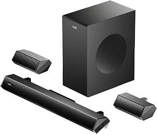 boAt Aavante Bar Prime B300 with Subwoofer and Dual Rear Speakers, 300W RMS Output, 5.1 Channel, Multi-Connectivity, EQ Modes, & BT v5.3 Soundbar with Powerful Signature Sound (Charcoal Black)