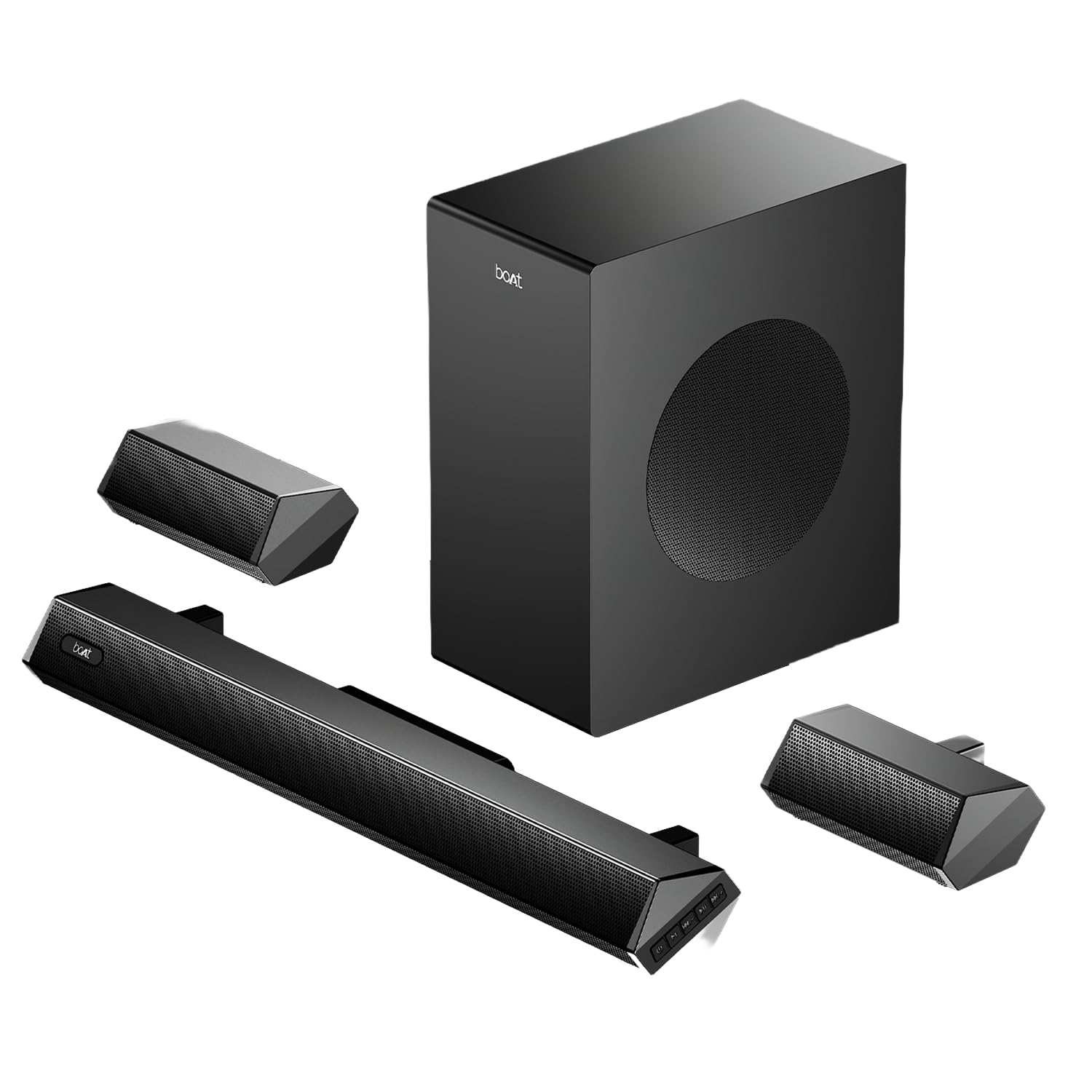 Boat Aavante Bar Prime B300 with Subwoofer and Dual Rear Speakers, 300W RMS Output, 5.1 Channel, Multi-Connectivity, EQ Modes, & BT v5.3 Soundbar with Powerful Boat Signature Sound (Charcoal Black)-image-3