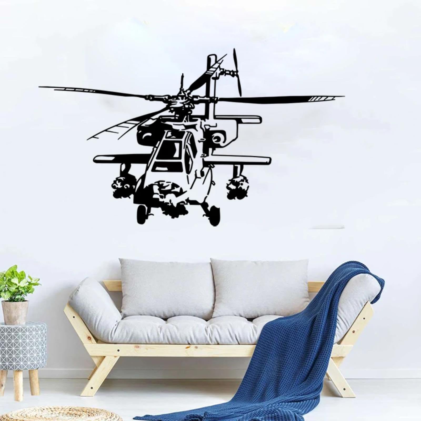 YOUOUSI Army Weapons Biplane Jet wall Decal Helicopter Airplane wall Art Decal Teen Children's Room playroom Vinyl Decoration