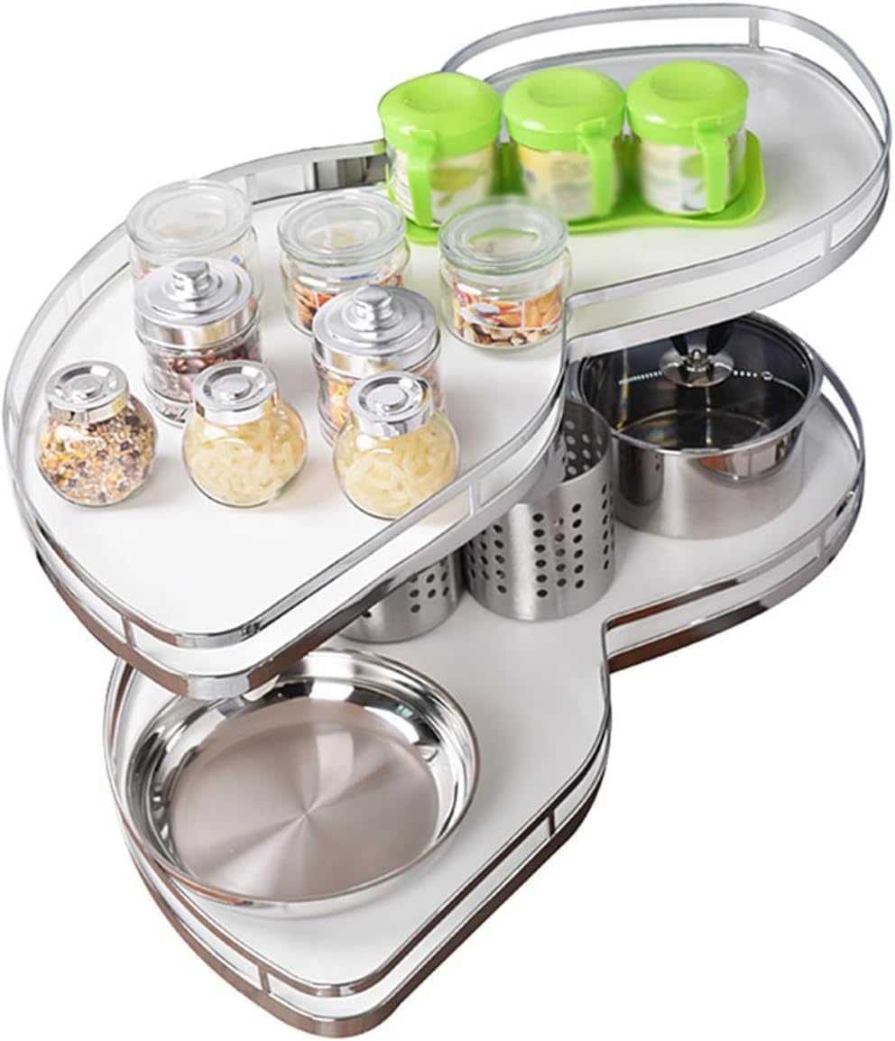 Corner Pull Out Shelf Carousel Storage Rack with Soft Close for Blind Base Cabinets Right Pull Out