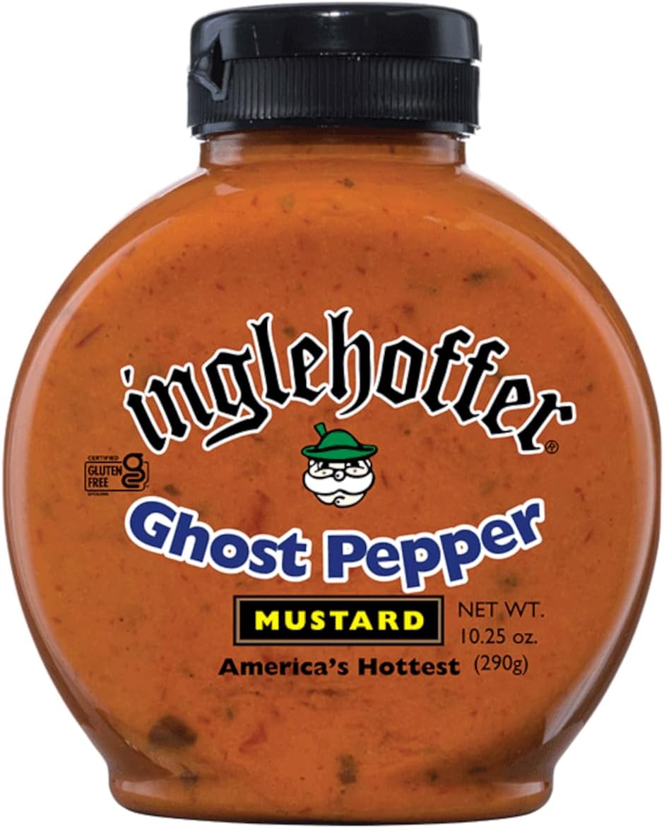 Inglehoffer Ghost Pepper Mustard, 10.25 Oz Squeeze Bottle