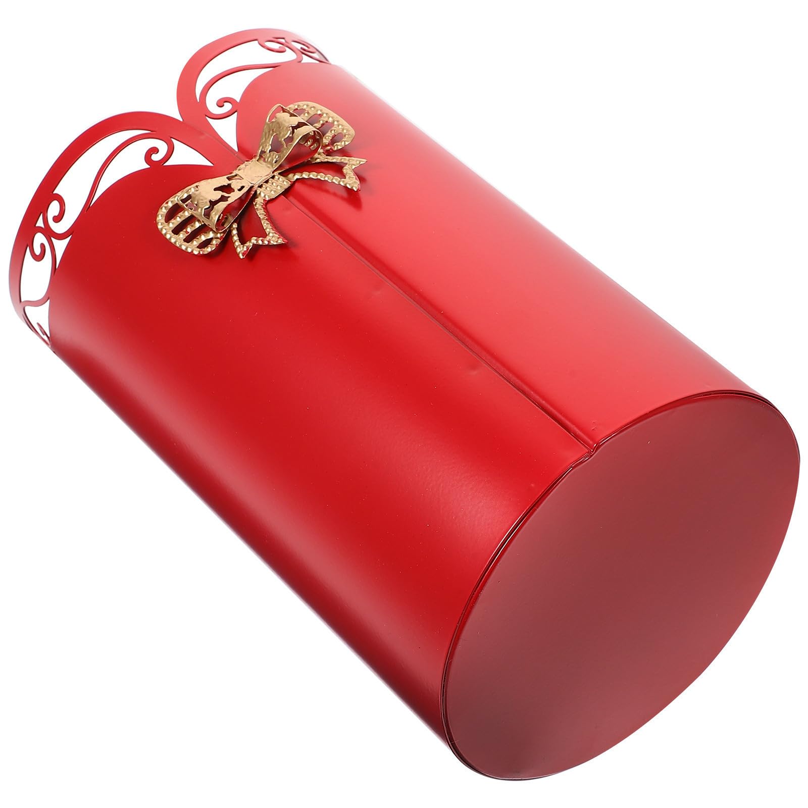 Maceta vintage de hierro rojo resistente para decoración de mesas