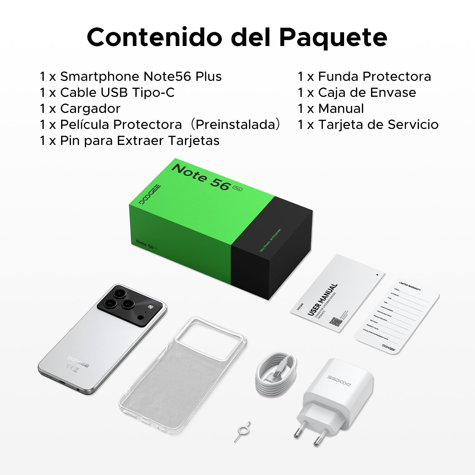 Note56Plus Andriod 16 Telefono Movil, 48GB+256GB/2TB Smartphone Octa Core 6.56" HD+ 90Hz Móvil, Batería 6150mAh, 50MP+8MP, Teléfono Móvil 8.5mm, Dual SIM 4G/ GPS/NFC/Huella/Face ID