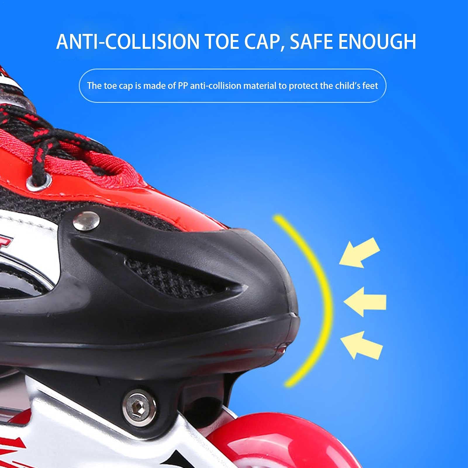 Patins à Roulettes En Ligne Enfants Ajustables 3-12 Ans Et Plus | Roues Lumineuses, Chaussure Respirante | Pour Filles Et Garçons