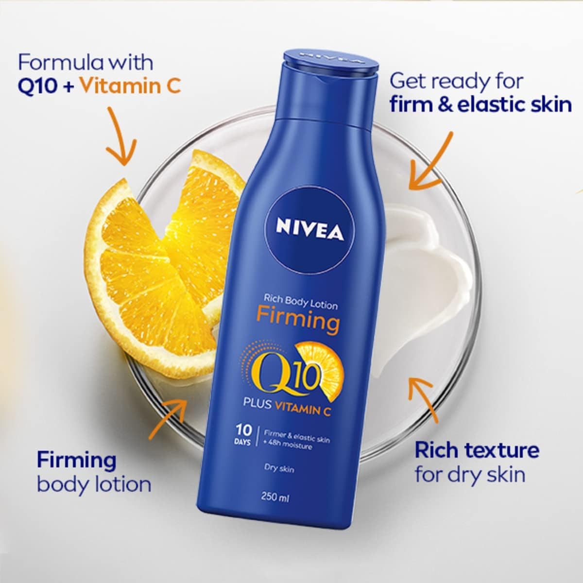 Nivea Q10 Rich Firming Body Lotion - 6 x 250 ml