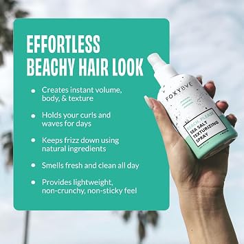 FoxyBae Sea Salt Spray for Hair - with Biotin - Texture, Texturizing, Volumizing, Thickening - for Men & Women - 8 Fl Oz