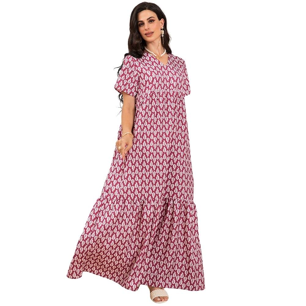 FridayInWomen's Fashion Elegant style Bohemian Floral Party Abaya Long Dresses