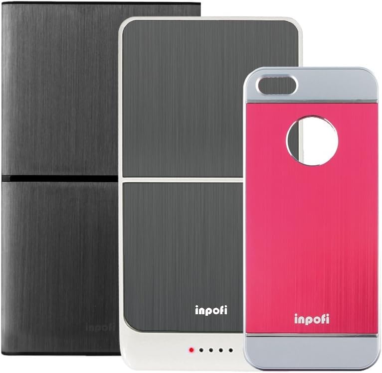 iNPOFi Wireless Charging System with Dual Mobile Charger, Pack B for iPhone 5/5s - Retail Packaging - Charcoal/Red