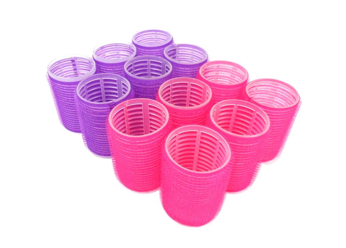 Set of 12 x X-Large Size (1-3/4” Diameter) Self Grip Hair Rollers Pro Salon Hairdressing Curlers
