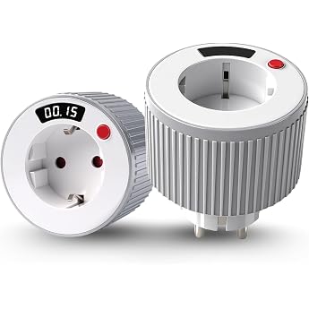 Jadeshay Countdown Timer Socket, Mechanical Timer Socket with Timer, 1 Minutes to 24 Hours, with LED Digital Display, 3680 W,