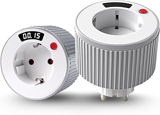 Jadeshay Countdown Timer Steckdose, Mechanischer Zeitschaltuhr Steckdose mit Timer 1 Minuten bis 24 Stunden Mit LED-Digitalanzeige 3680W 230V für alle Arten von Haushaltsgeräte(TM15)