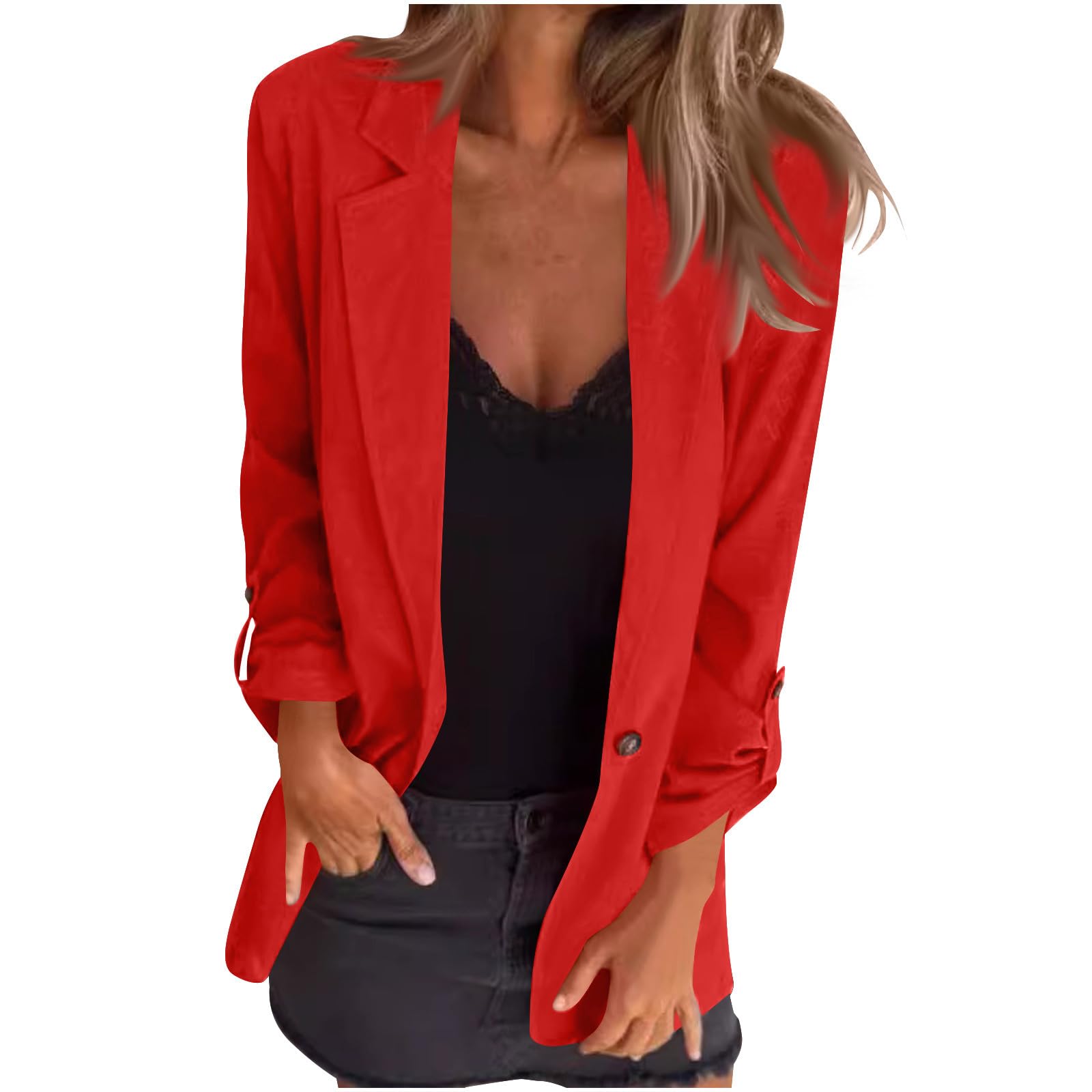 Womens Trench Coats Plus Size Wool Blend Coats Notch Lapel Peacoat Dressy Casual Jackets Open Front Cardigan