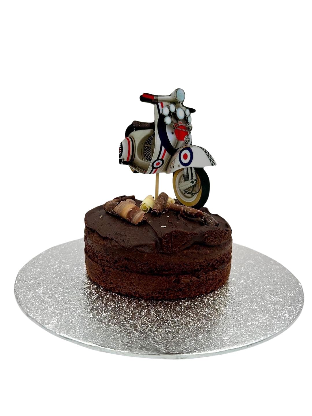 Mod Scooter Cake Topper - Scooter Cake Decoration - Vespa Cake Topper-MS14-CT