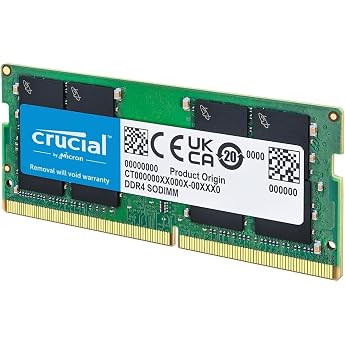 Crucial RAM CT16G4SFRA32A Laptop Memory Module 16 GB DDR4 3200 MHz CL22 (2933 MHz or 2666 MHz)
