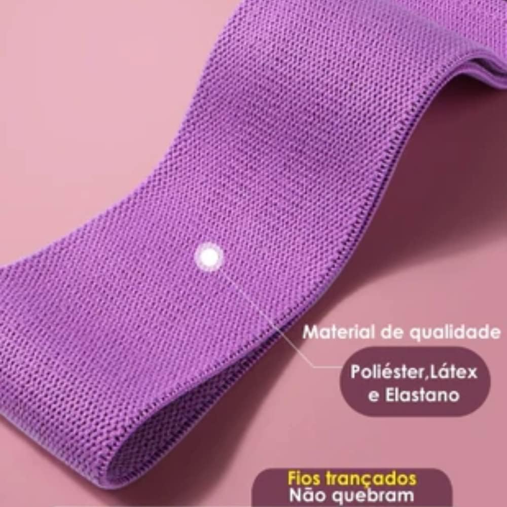 Super Kit Com 3 Mini Faixas Band Elásticas Premium - Para Yoga, Pilates & Crossfit Extensor Treino Multinível Completo em Casa ou em Qualquer Lugar