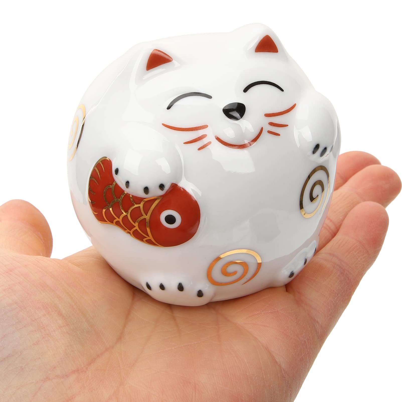 VICASKY 4stücke Ceramic Piggy Bank Maneki Neko Statue Glückskatze Ornamente Für Zuhause Büro Praktische Spardose Mit Verarbeitung Japanische Dekoration Für Katzenliebhaber
