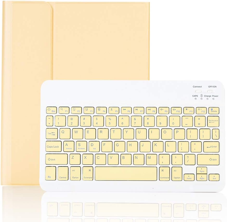 QYiD Touchpad Keyboard Case with Mouse for for New iPad 8th Gen. 10.2" 2020 / iPad 10.2" 2019 / iPad Air 3 / iPad Pro 10.5 2017, Laptop-Like Folio Keyboard Cover with Trackpad & Pencil Holder, Yellow
