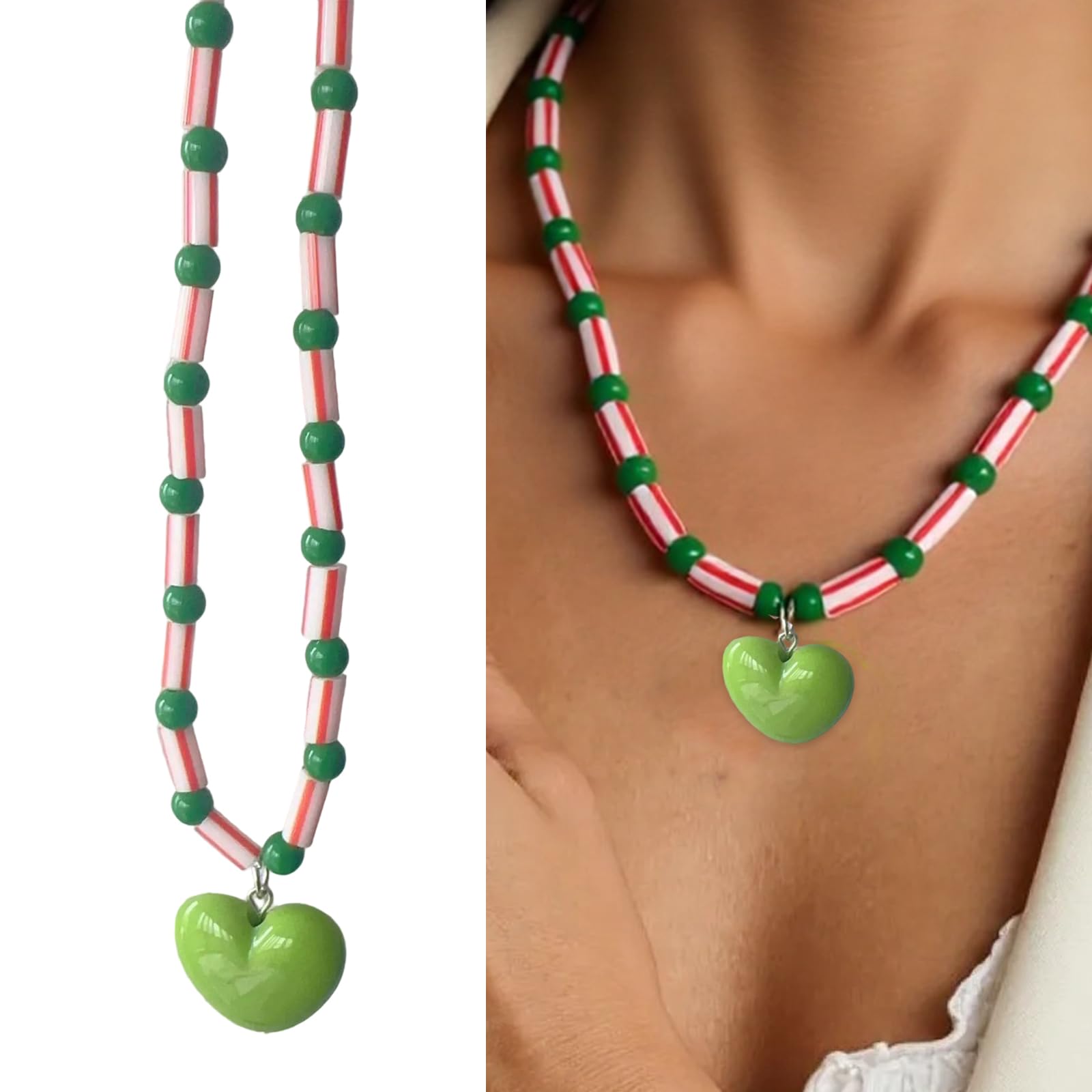 Collana a catena regolabile con perline collana a catena con ciondolo a cuore ciondolo a forma di cuore gioielli per collo in resina texture per collane quotidiane per donne