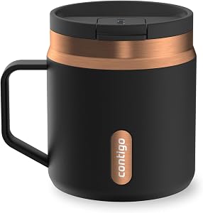 Contigo SnapSeal 14 oz Office Mug | Vacuum-Insulated Stainless Steel Tumbler for Hot Coffee & Tea or Cold Drinks | Spill-Proof Lid w/Straw Compatibility | BPA & Lead-Free | Dishwasher Safe