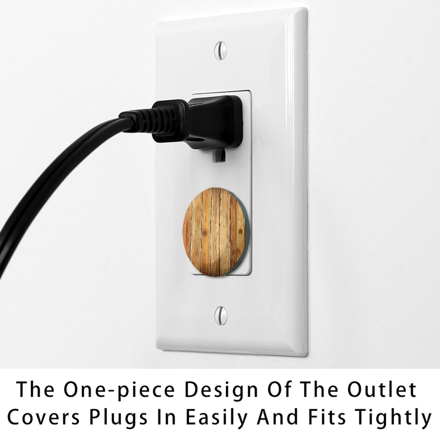 12 Pack Brown Wooden (2) Outlet Covers Baby Proofing - Plug Covers for Electrical Outlets, Child Proof Socket Covers, Baby Safety Products for Home, Office