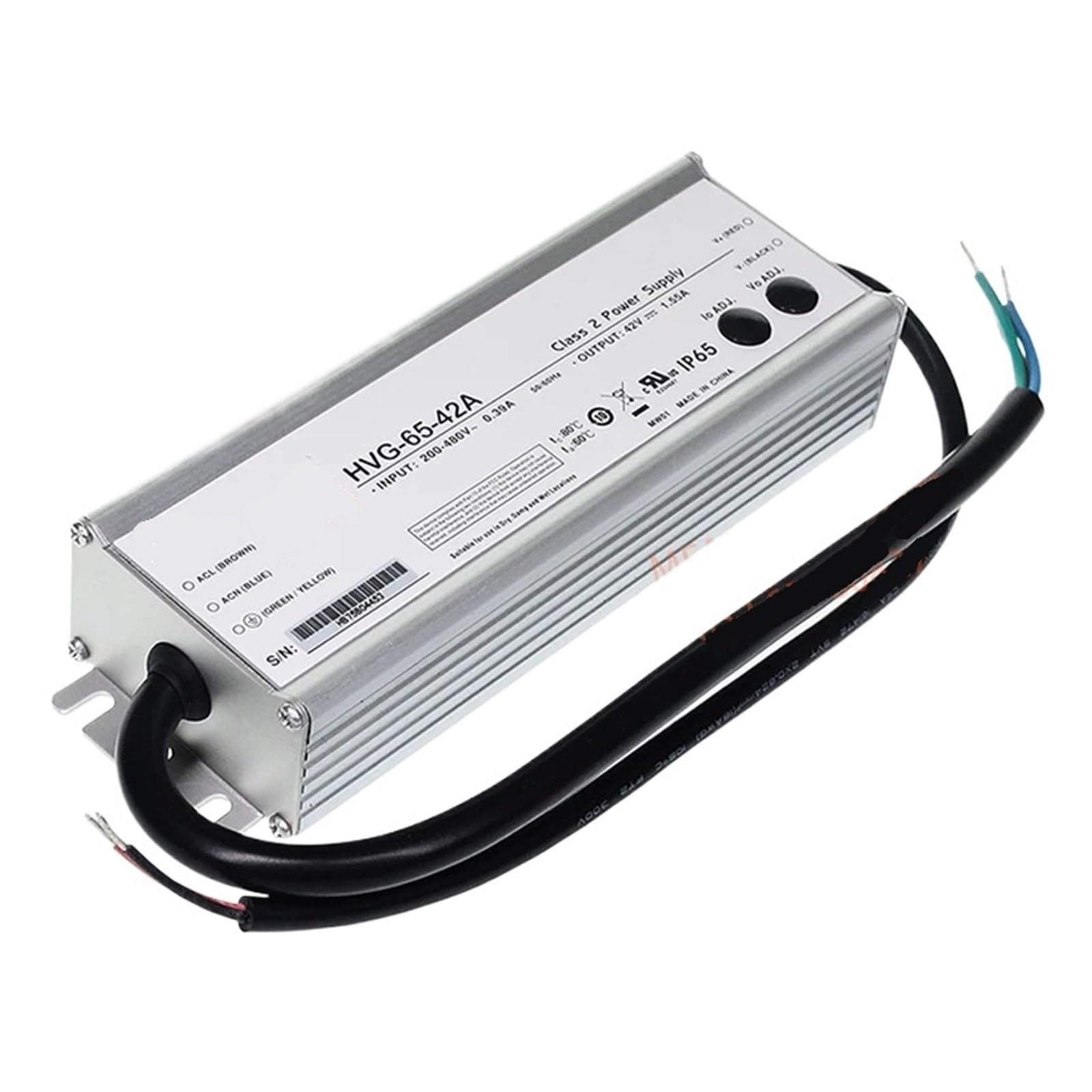 Pilote de courant à tension constante 65W HVG-65 étanche pour éclairage LED