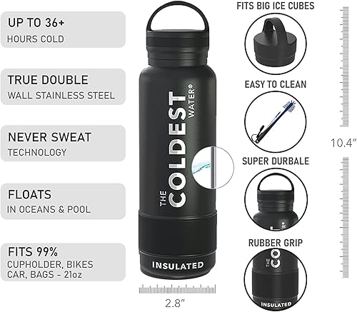 Miniatura 7 de The Coldest Water Bottle - Botella de agua estándar para deportes 32 onzas 64 onzas de acero inoxidable aislado al vacío para frío y caliente