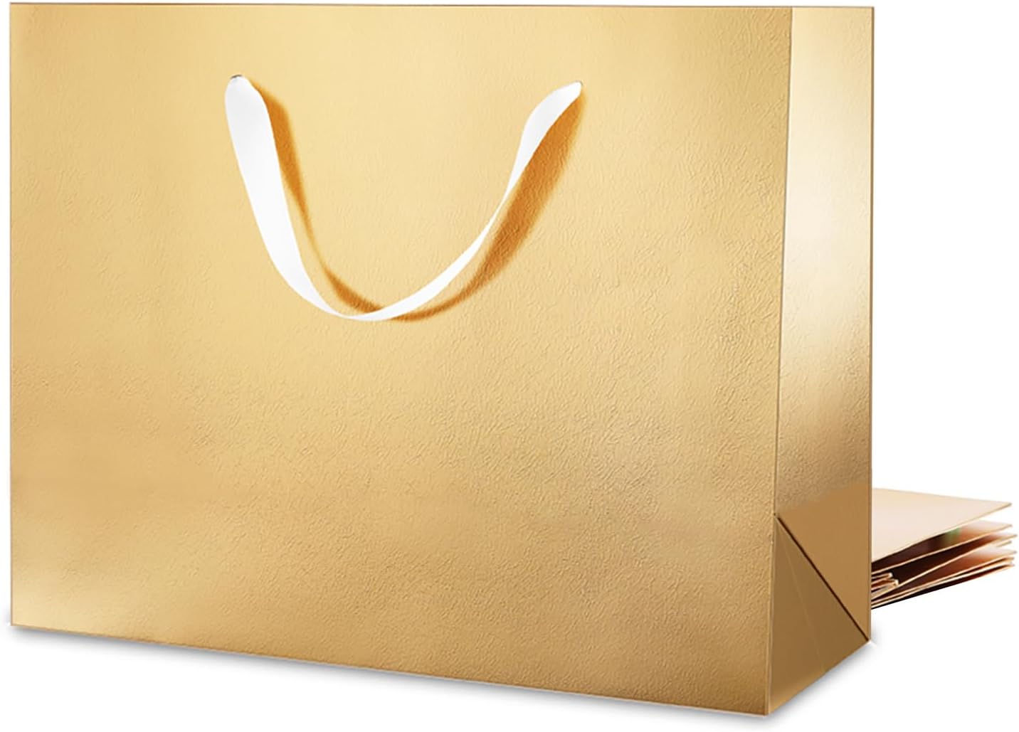 12 Extra Large Gift Bags 16x6x12 Inches, Large Matte Black Gift Bags with Handles for All Occasions (Black with Lattice Texture)