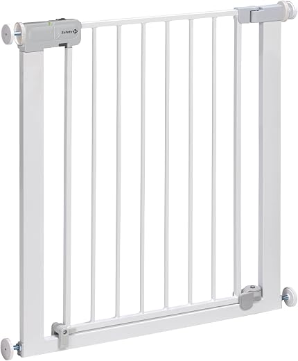 Safety 1st Auto Close Cancelletto di Sicurezza per Bambini con Sistema di Chiusura Automatica, per Aperture 73-80 cm Estensibile Fino a Max 136 cm con Estensioni Vendute a Parte, in Metallo Bianco