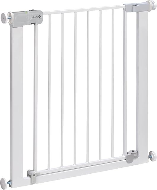 Safety 1st Auto-Close, Extendable Safety Gate, Pressure Fit Stair Gate, Baby Gate also suitable for Dogs, Six Months to Two Years, Metal White