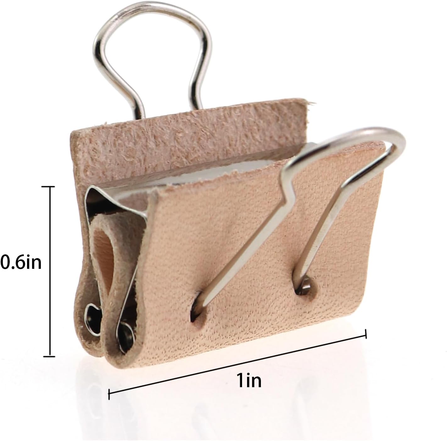 Caishun 8PCS Vegetable Tanned Leather Binding Clip 25mm Loose Leaf Binder Leather Craft Accessories Leather Tool Handmade DIY Fixed Clip