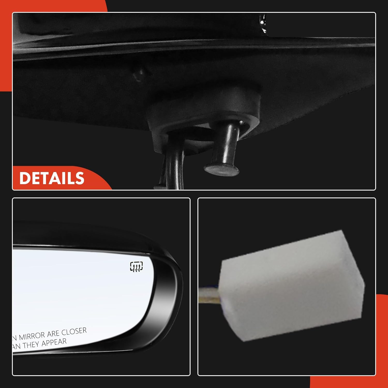 A-Premium Passenger Side Power Door Mirror - Compatible with Toyota Camry 1997 1998 1999 2000 2001 - Heated, Powered Folding Black Outside Rear View Mirror