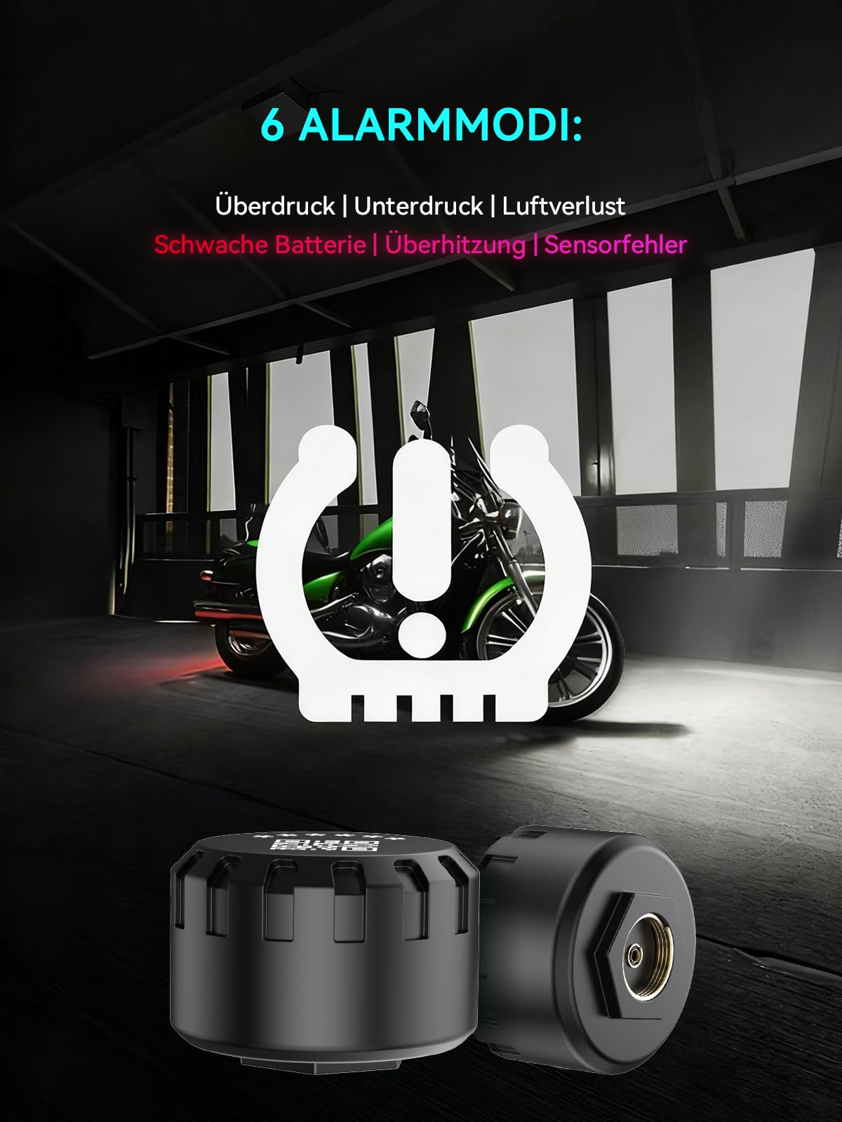 Spedal Reifendruckkontrollsystem TPMS für Motorrad – Bluetooth Reifendrucksens mit App: Druck & Temperatur präzise, Wasserdicht, Echtzeit-Alarm, für iOS & Android (3)
