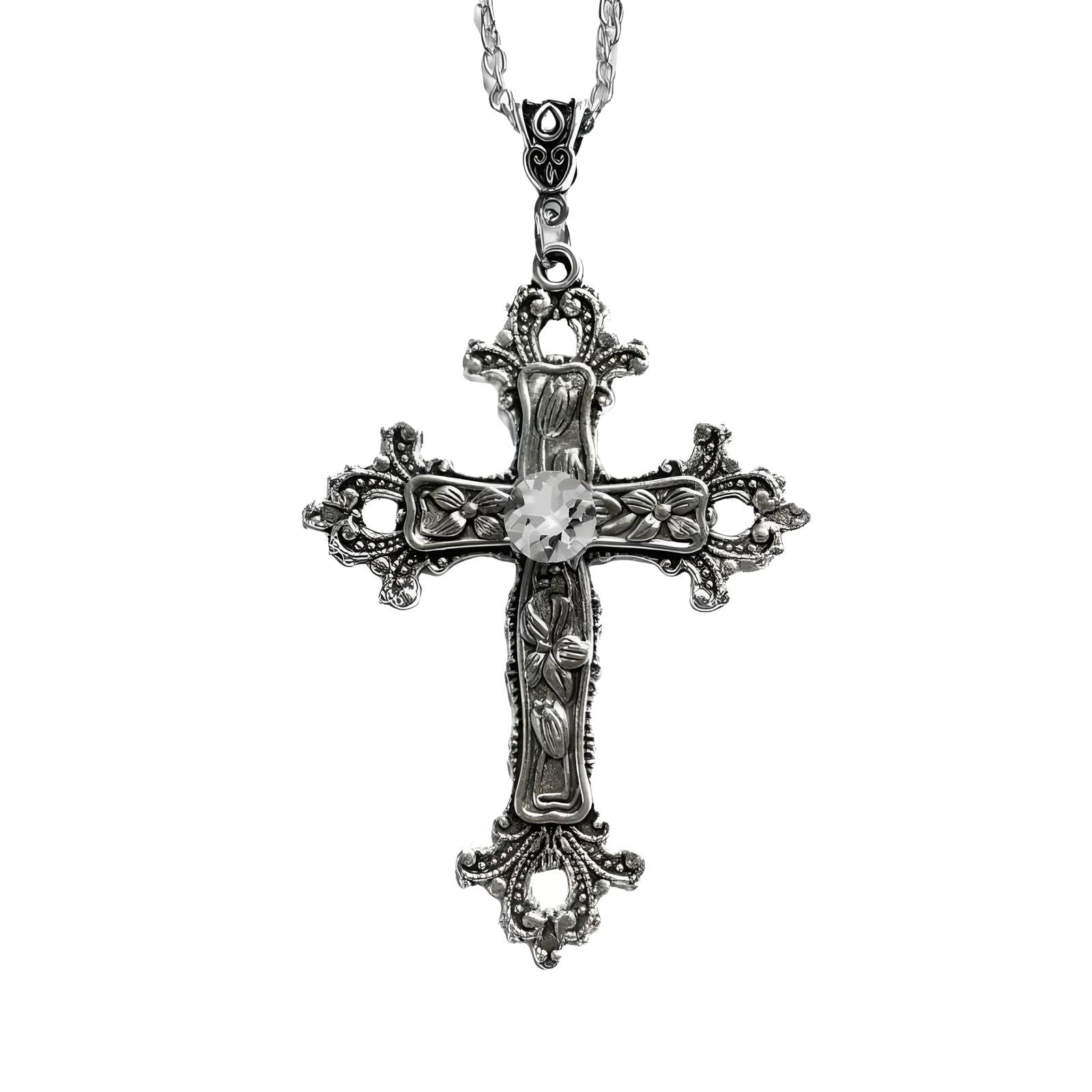 Amazon.com: 925 Sterling Silver Gothic Cross Necklace For Women