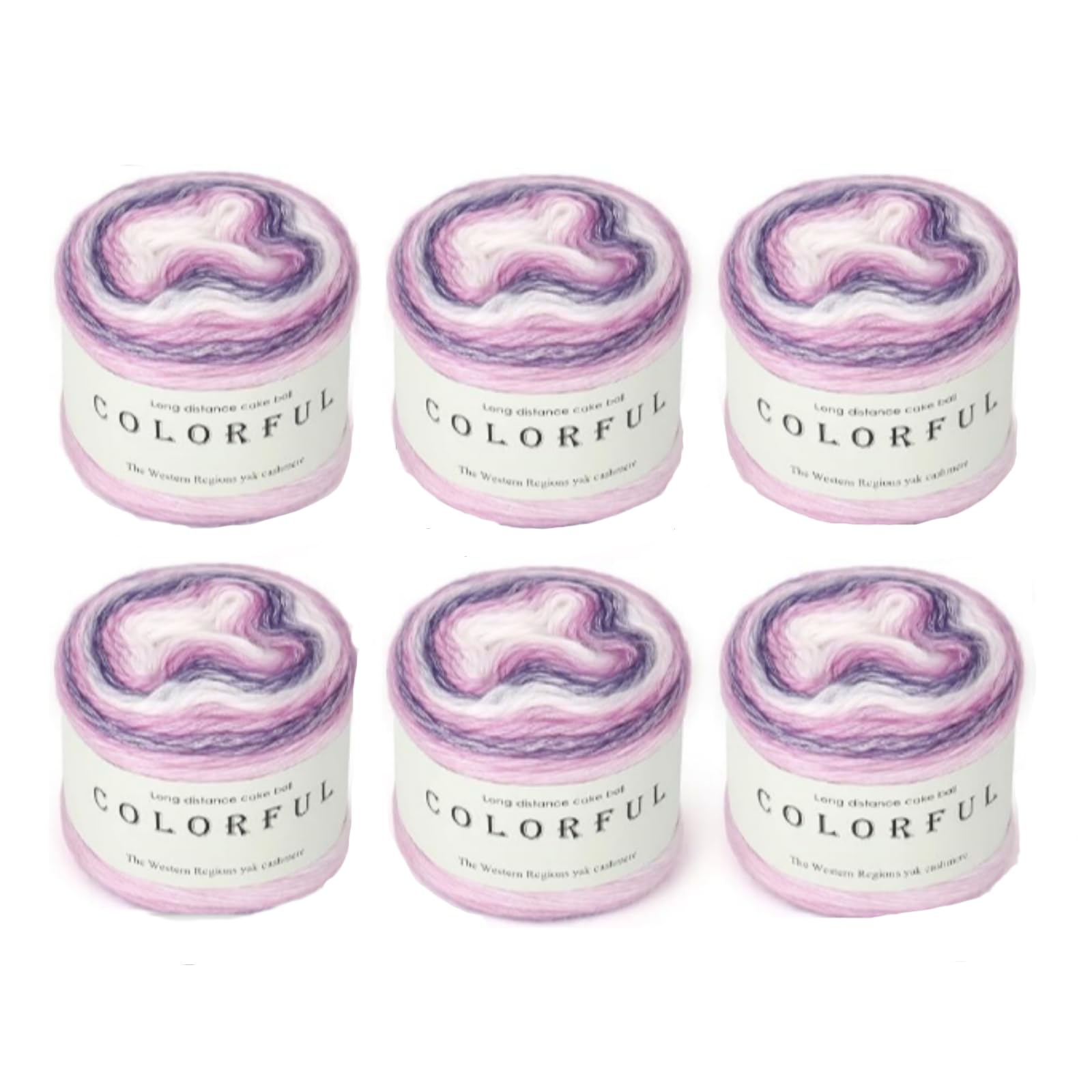 GAESHOW Ombre Yarn for Crochet, 6×100g Soft Gradient Yarn, 80% Skin-Friendly Cotton 20% Milk Fiber Multicoloured Rainbow Yarns Crochet Yarn for Crochet or Knitting Projects (Purple)