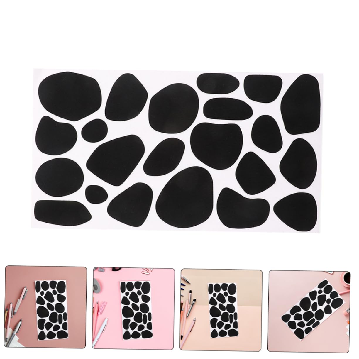 Gadpiparty 10sheets Cow Pattern Self-Adhesive Felt Pads Stickers for Craft Projects Unique for Home Decor and Costume Decorations