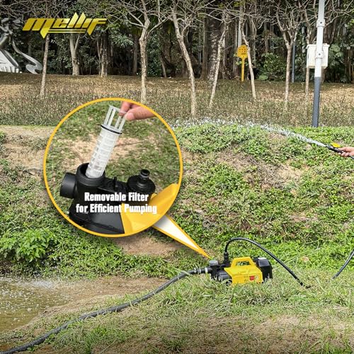 Mellif Cordless Water Transfer Pump for Dewalt 20V MAX Battery, 739GPH Portable Garden Pump Cellar Drainage Pump, Electric Utility Pump for Pool, Basement, Lawn Pond Draining(Battery Not Included)