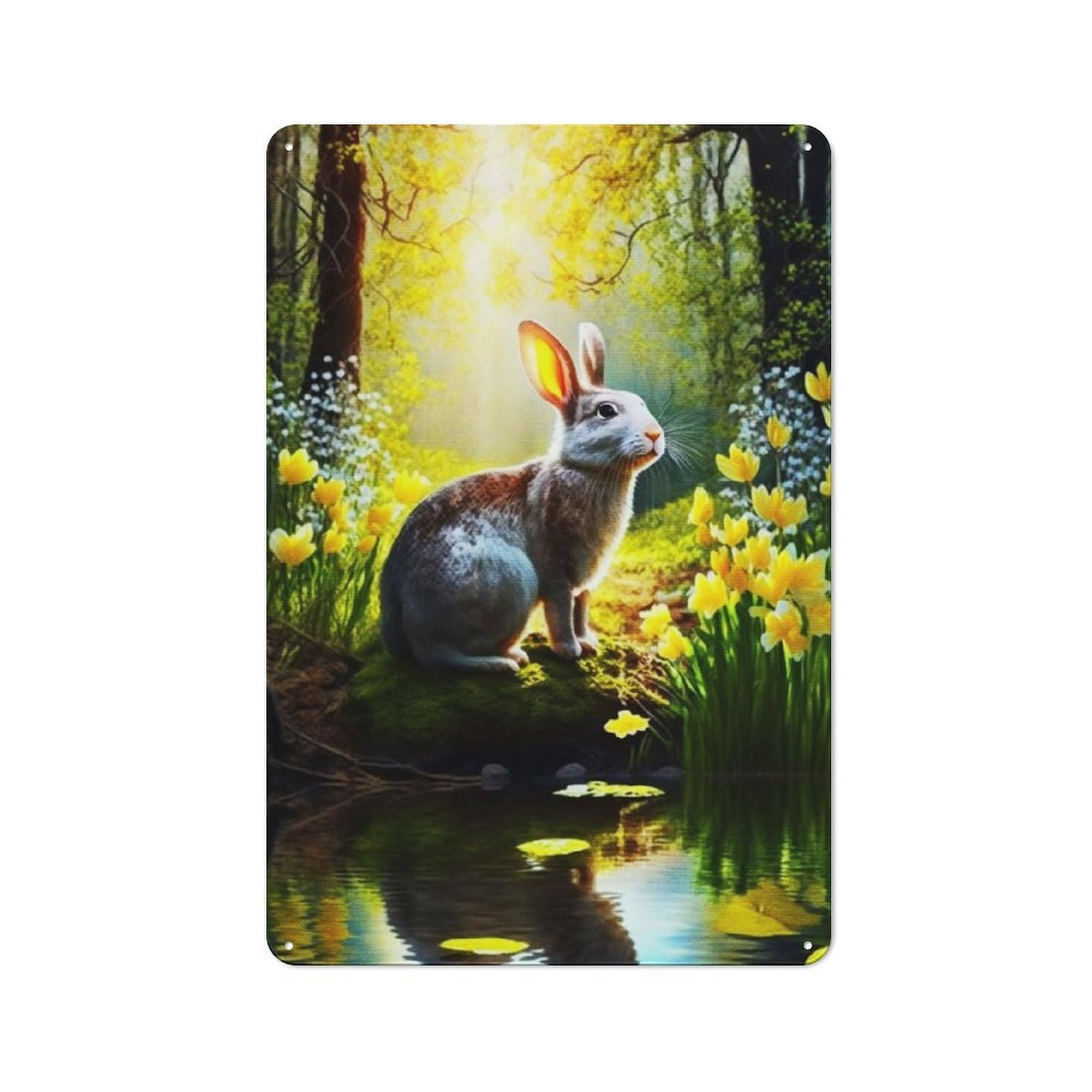 Junmoney Beautiful Forest Vintage Metal Plaque 30X20cm Featuring For Garage Wall, For People Furnishing A Garage