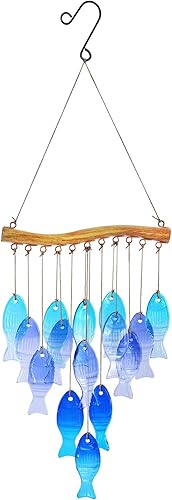 Miniatura 10 de Campanillas de viento de hojas de vidrio para decoración conmemorativa al aire libre, campanillas de viento únicas para jardín, patio, porche